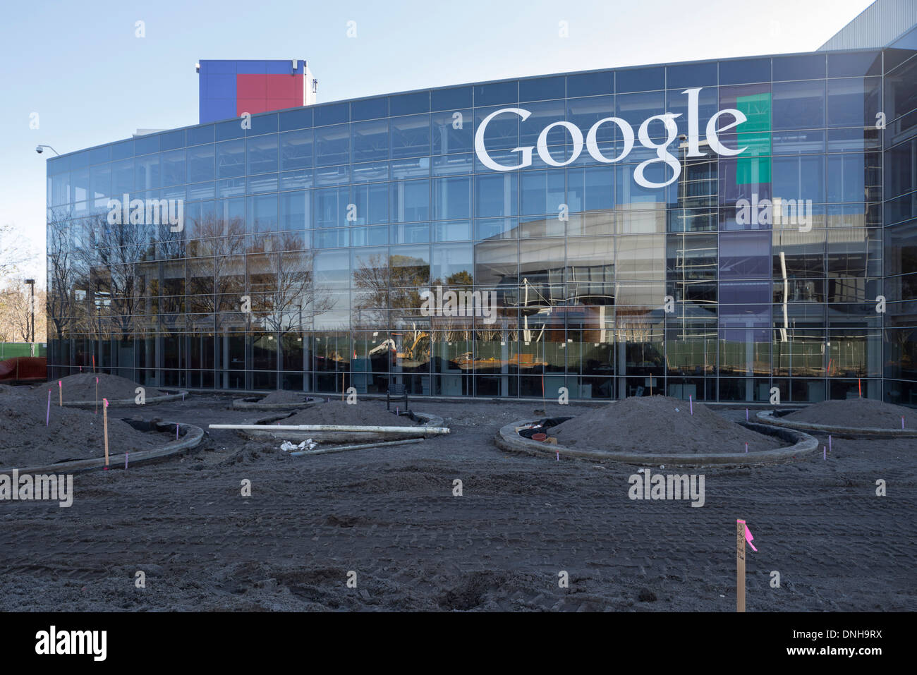 La sede centrale di Google, Mountain View, CA. Foto Stock