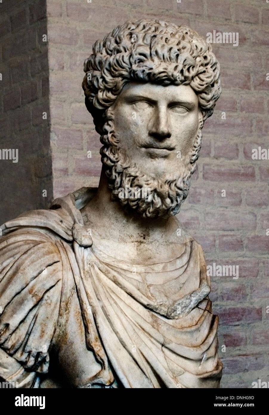 Lucius Aurelius Verus 169 fu imperatore romano dal 161 fino alla sua morte nel 169, accanto al fratello adottivo Marcus Aurelius, Roma, Italia, Ital Foto Stock