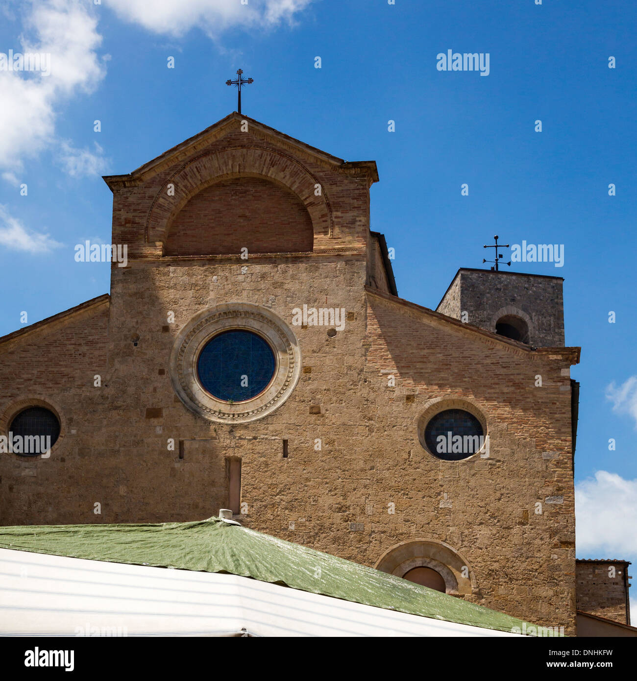 Chiesa Collegiata di San Gimignano e Piazza del Duomo, San Gimignano, Siena, in provincia di Siena, Toscana, Italia Foto Stock
