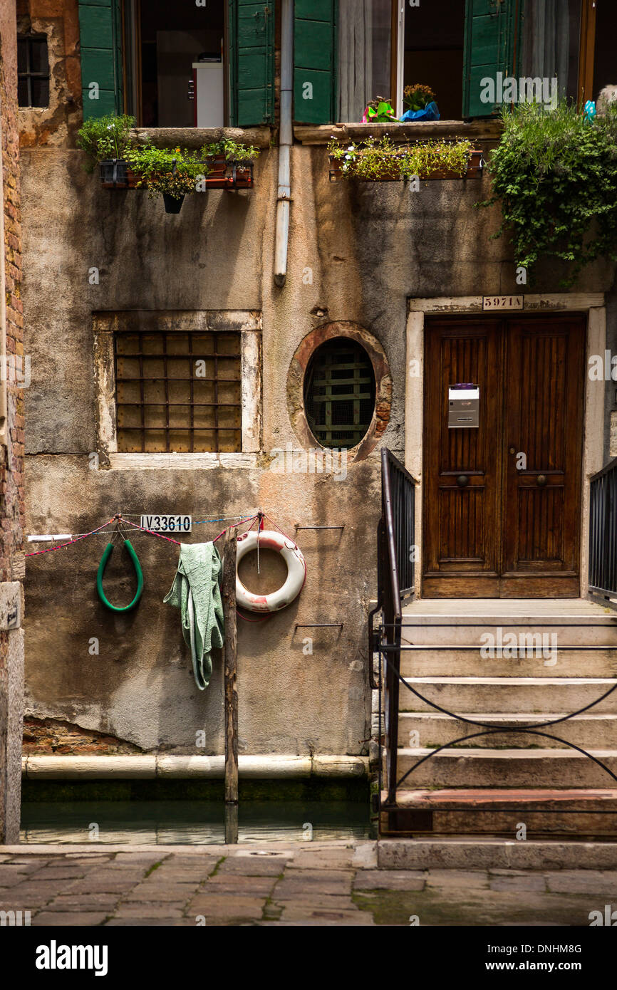 Facciata di una casa, Venezia, Veneto, Italia Foto Stock