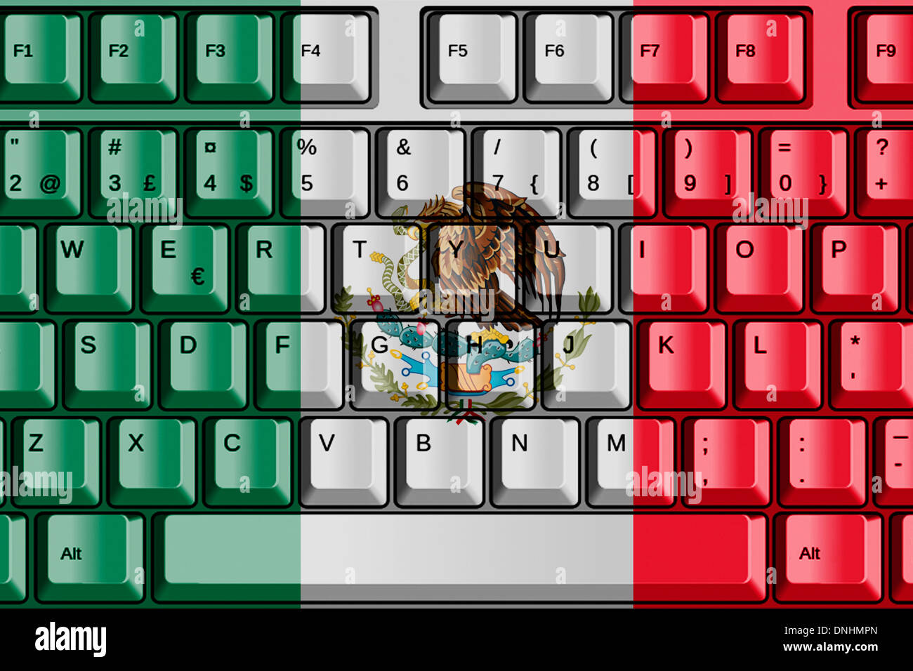 Tastiera del computer con la Bandiera del Messico concetto Foto Stock