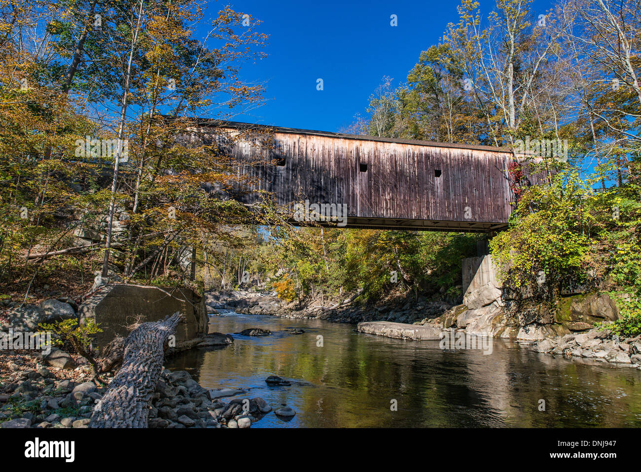 Ponte coperto, tori Bridge, Kent, Connecticut, Stati Uniti d'America Foto Stock