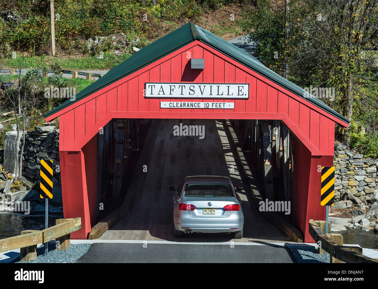 Taftville ponte coperto, Vermont, USA Foto Stock