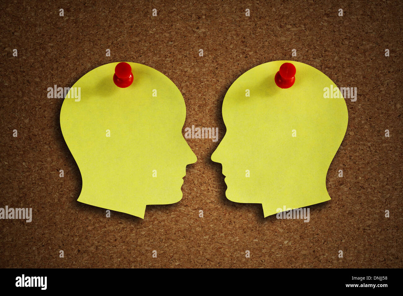 Nota adesiva face off Foto Stock