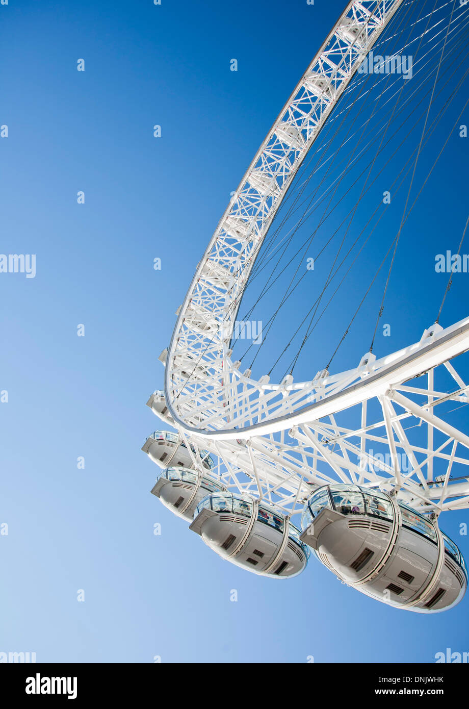 Dettaglio del London Eye, attrazione turistica di Londra, Inghilterra, Regno Unito Foto Stock