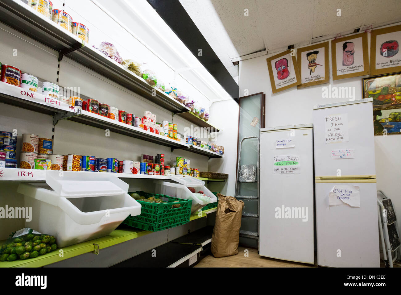 Il Lewisham Food Bank in New Cross di Londra, Regno Unito. Foto Stock