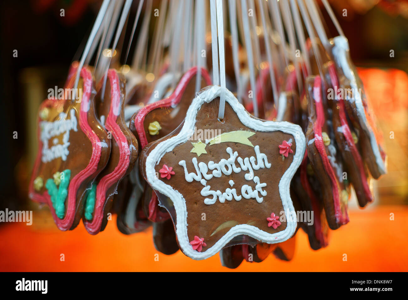 Stelle di natale dolci a base di pane allo zenzero Foto Stock