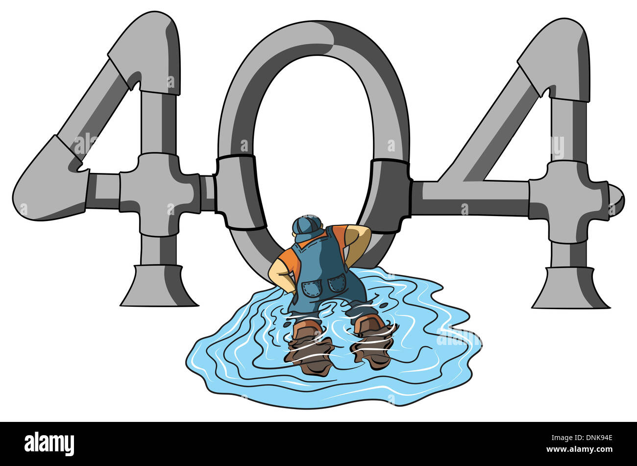 Rappresentazione illustrativa di un idraulico di fissaggio dei tubi Foto Stock