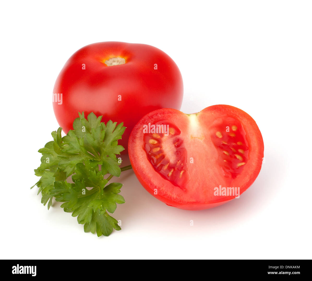 Vegetali di pomodoro isolato su sfondo bianco Foto Stock