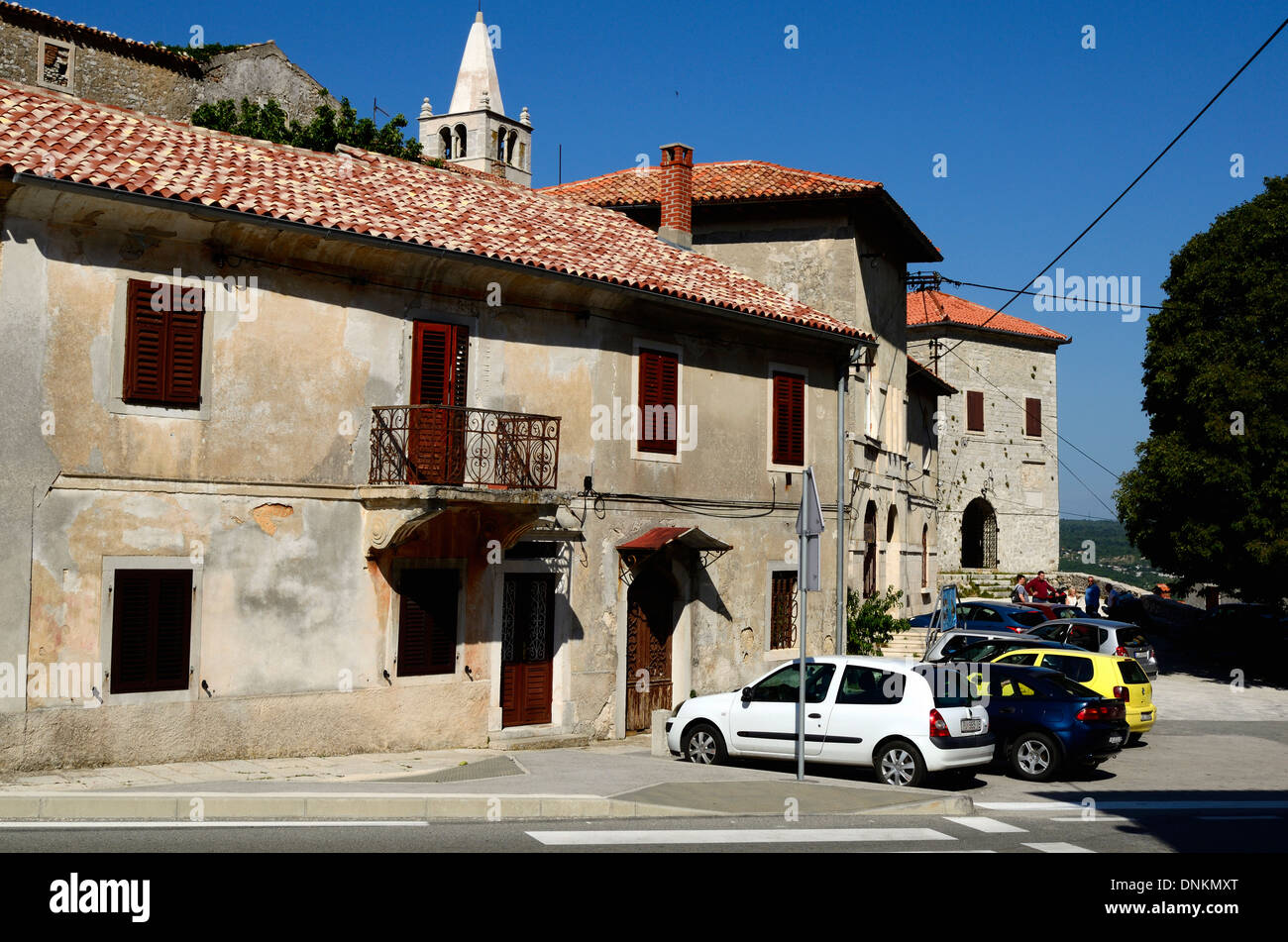 Il vecchio villaggio di pescatori Plomin Istria Croazia pareti esterne Foto Stock