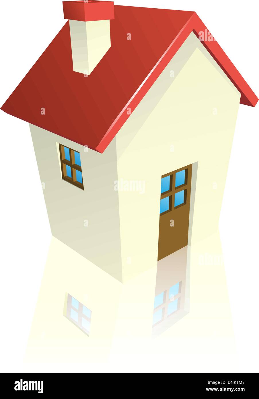 Illustrazione di un cottage stilizzato o casa Illustrazione Vettoriale