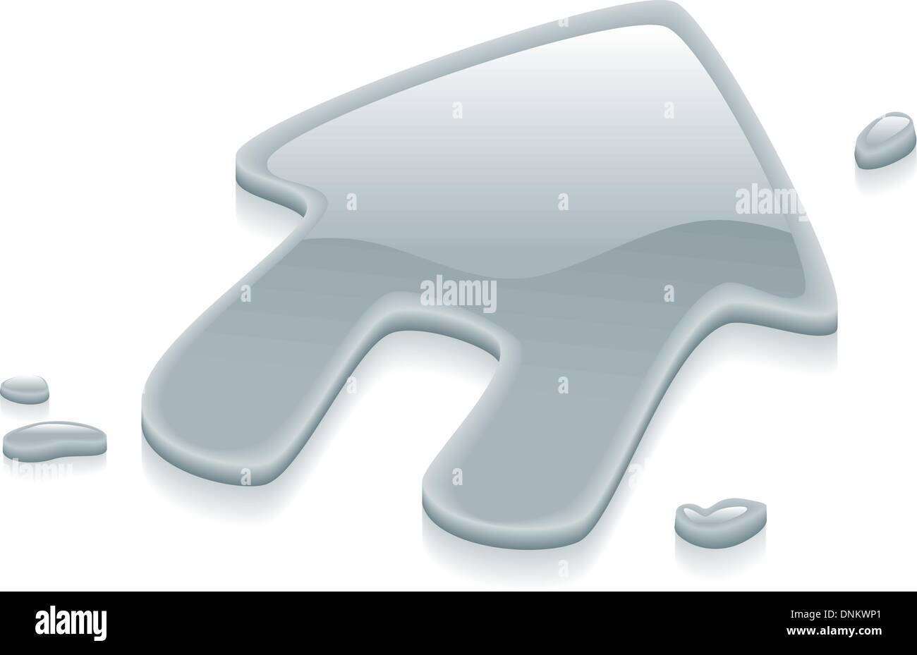 Illustrazione di un liquido metallo argento casa segno di simbolo Illustrazione Vettoriale