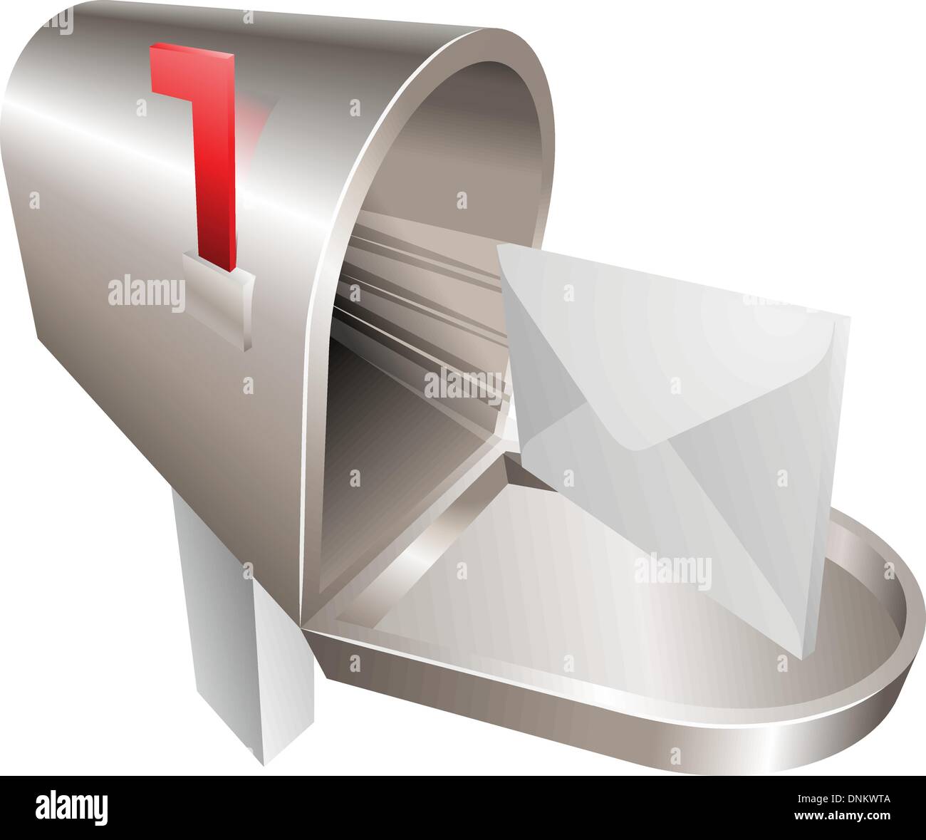 Un metallo tradizionale cassetta postale con lettera battenti fuori di essa Illustrazione Vettoriale