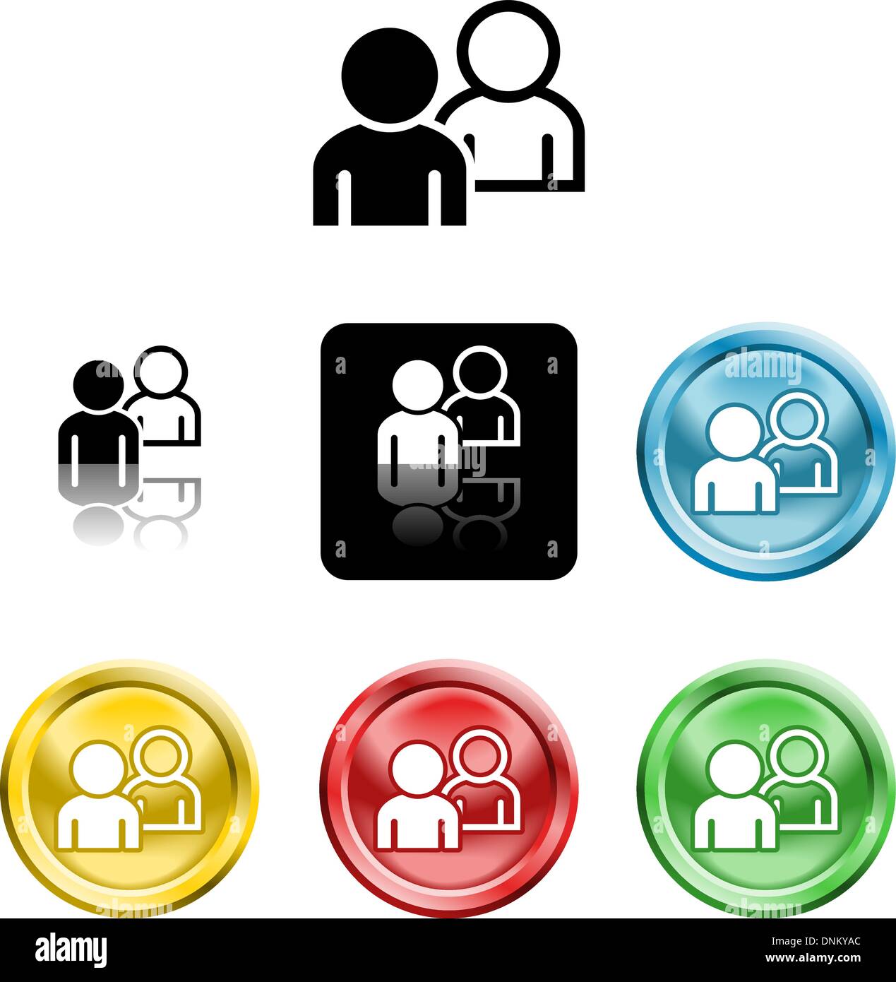 Diverse versioni di un icona simbolo del popolo stilizzata Illustrazione Vettoriale