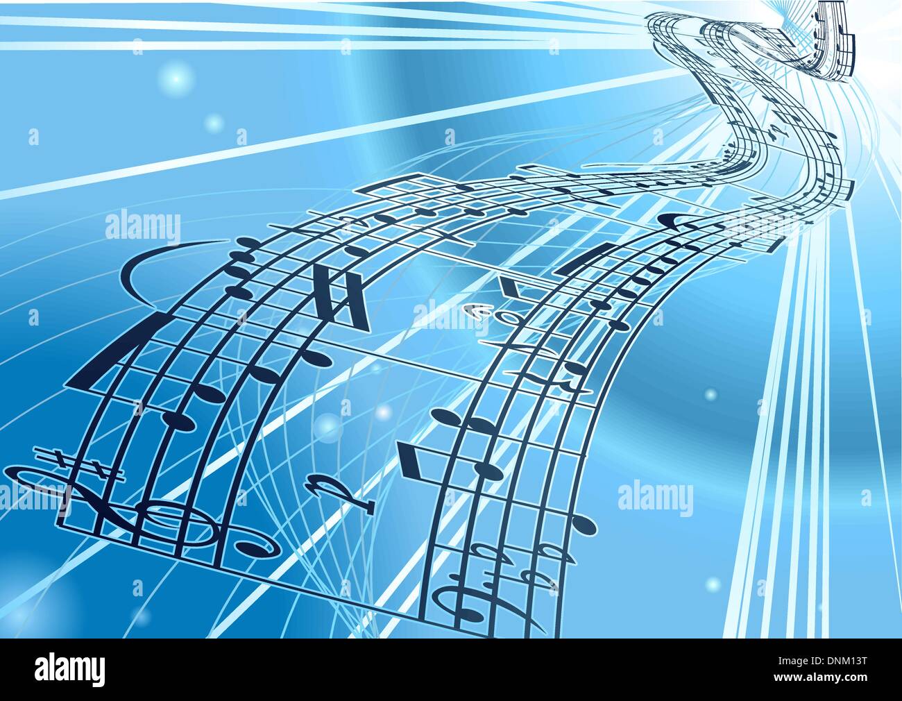 Un vettore di astratta note musicali di sottofondo che scorre con un nastro di un note musicali cliente Illustrazione Vettoriale