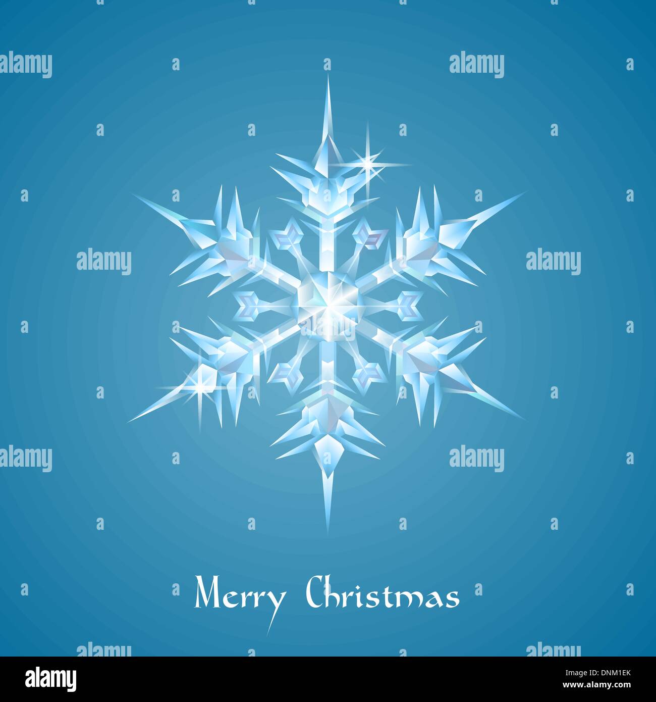 Una bella ornati di Natale trasparente il simbolo del fiocco di neve o vetro decorazione di Natale nella forma di un fiocco di neve Illustrazione Vettoriale