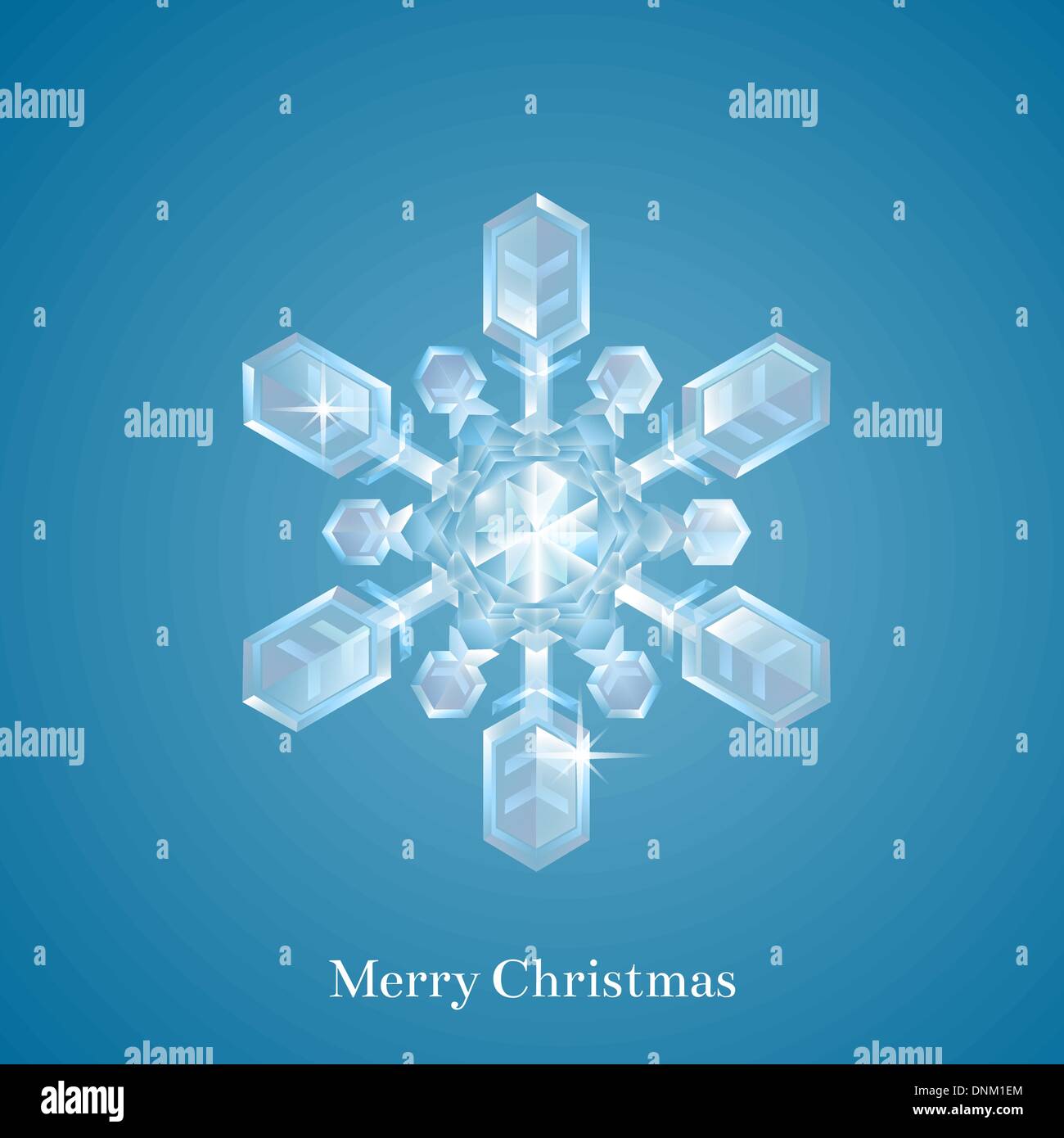 Un bel Natale ornato il simbolo del fiocco di neve o crystal ornamento di Natale nella forma di un fiocco di neve Illustrazione Vettoriale