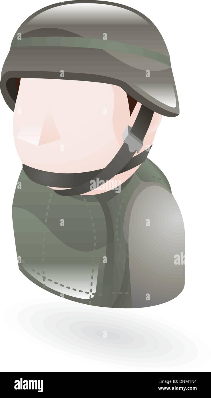 Una illustrazione di un moderno soldato Illustrazione Vettoriale