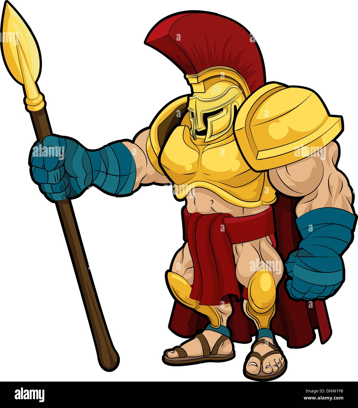 Illustrazione di Spartan o Trojan gladiator in armatura Illustrazione Vettoriale