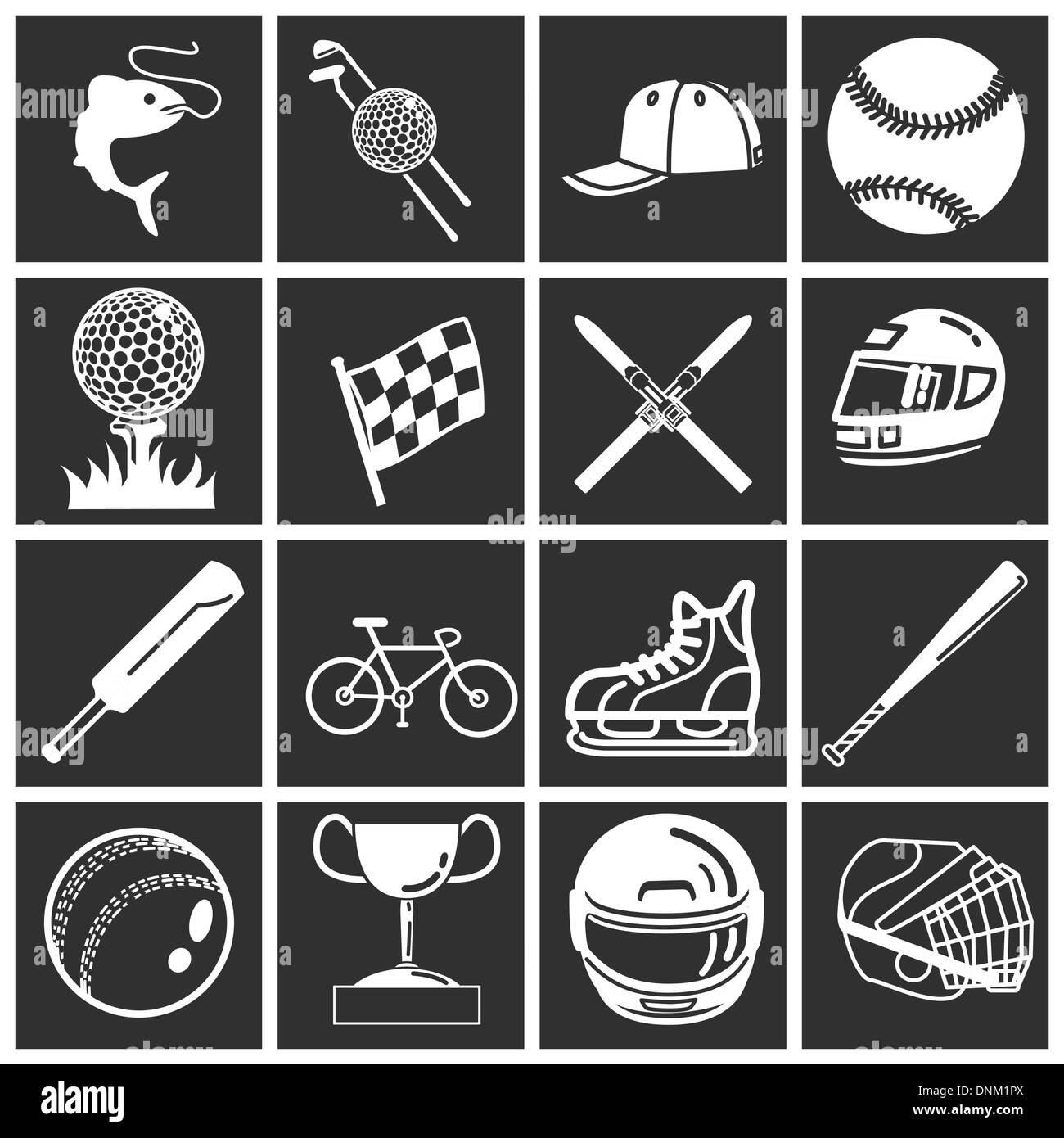 Un set di icone dello sport / elementi di design. Arte vettoriale in formato Adobe Illustrator 8 formato EPS. Può essere adattato a qualsiasi dimensione senza perdita di Illustrazione Vettoriale
