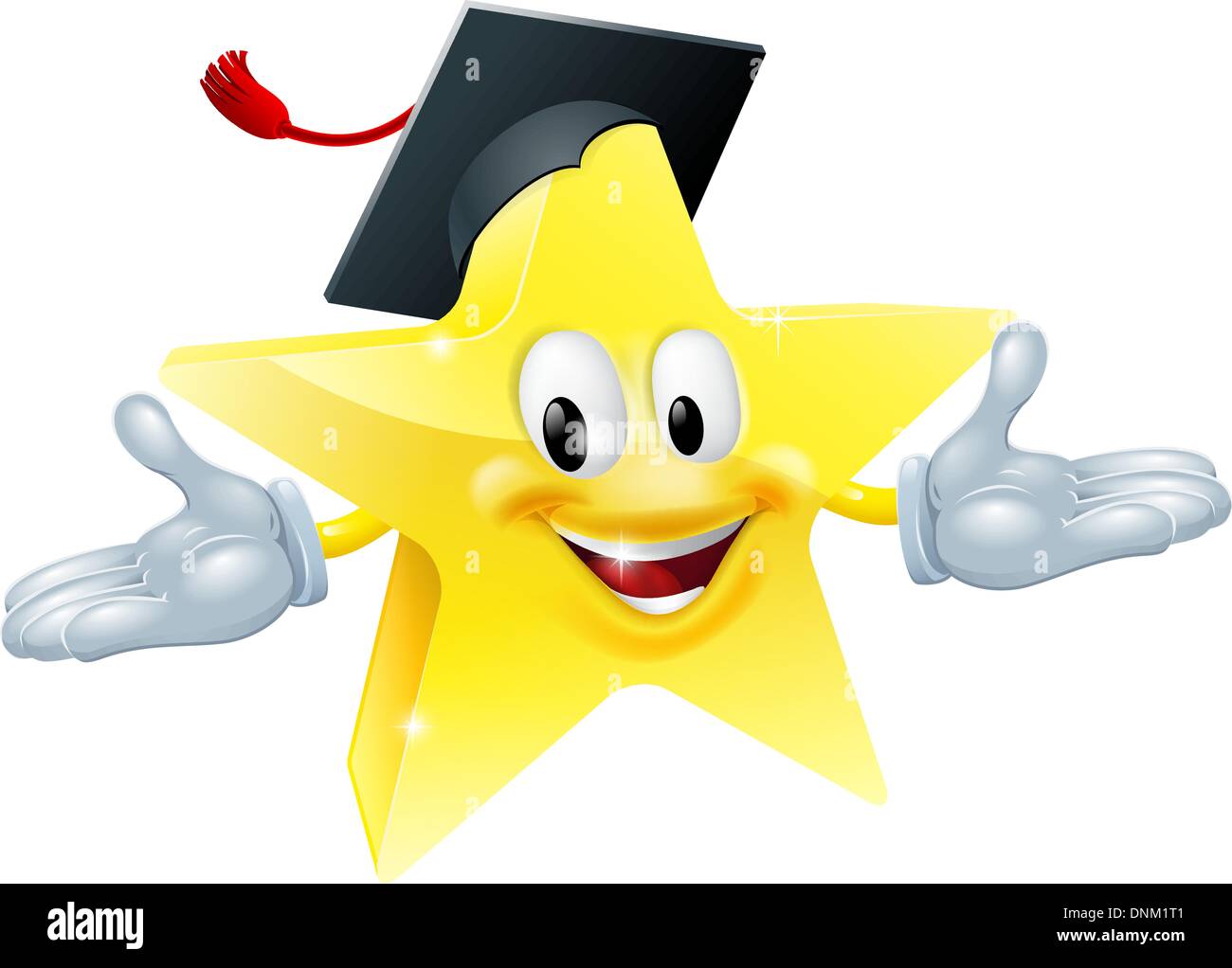 Star uomo che indossa un mortarboard, il concetto di istruzione Illustrazione Vettoriale