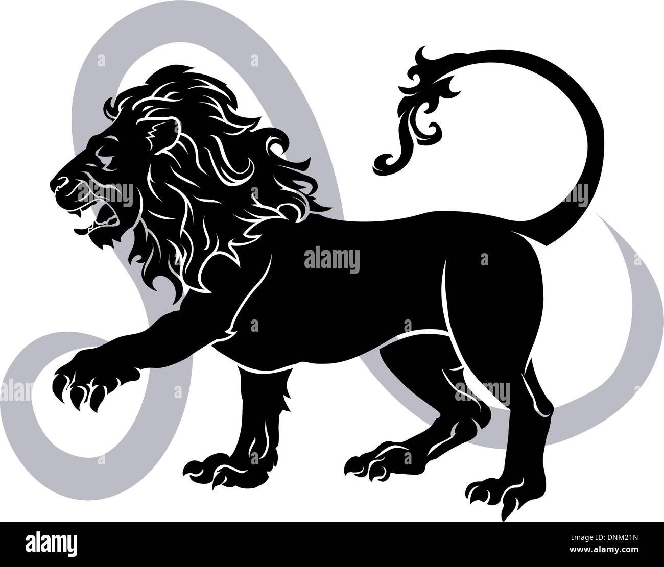 Illustrazione Di Leo Lion zodiaco oroscopo segno astrologia Illustrazione Vettoriale