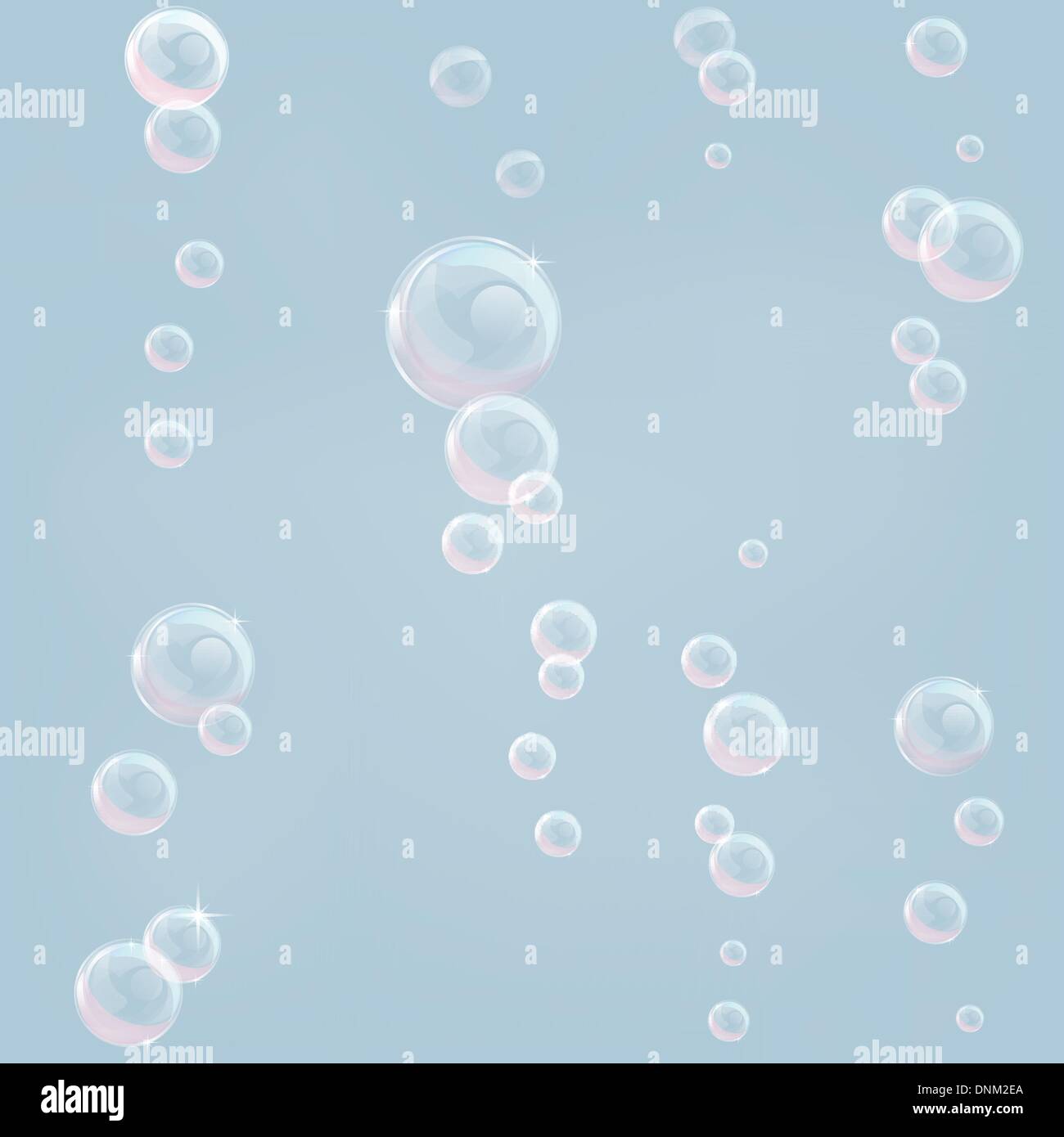 Illustrazione di bolle galleggianti in ruscelli come attraverso un liquido. Piastrella sarà perfettamente come sfondo. Illustrazione Vettoriale