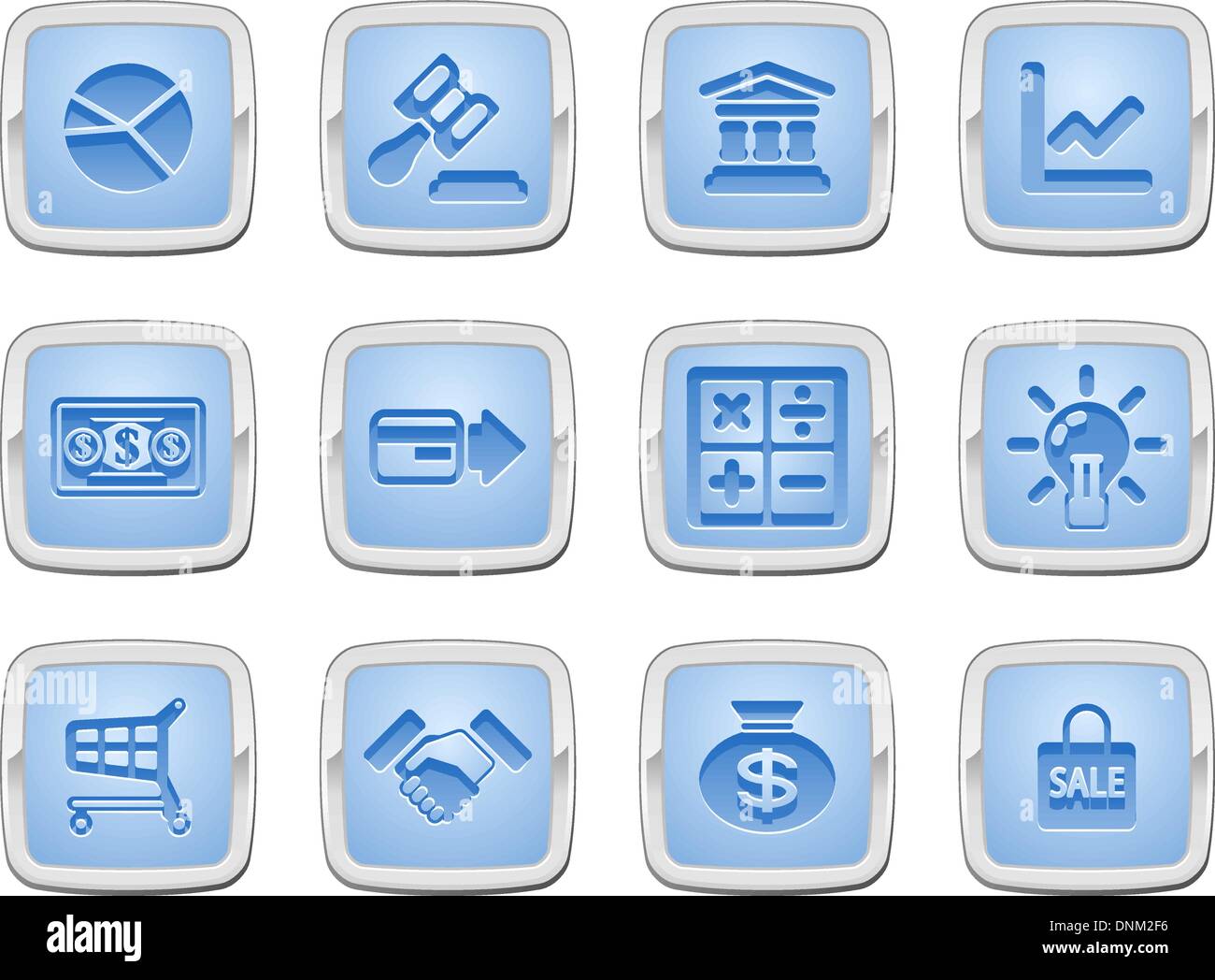 Illustrazione di una serie di attività e di finanziare le icone di internet Illustrazione Vettoriale