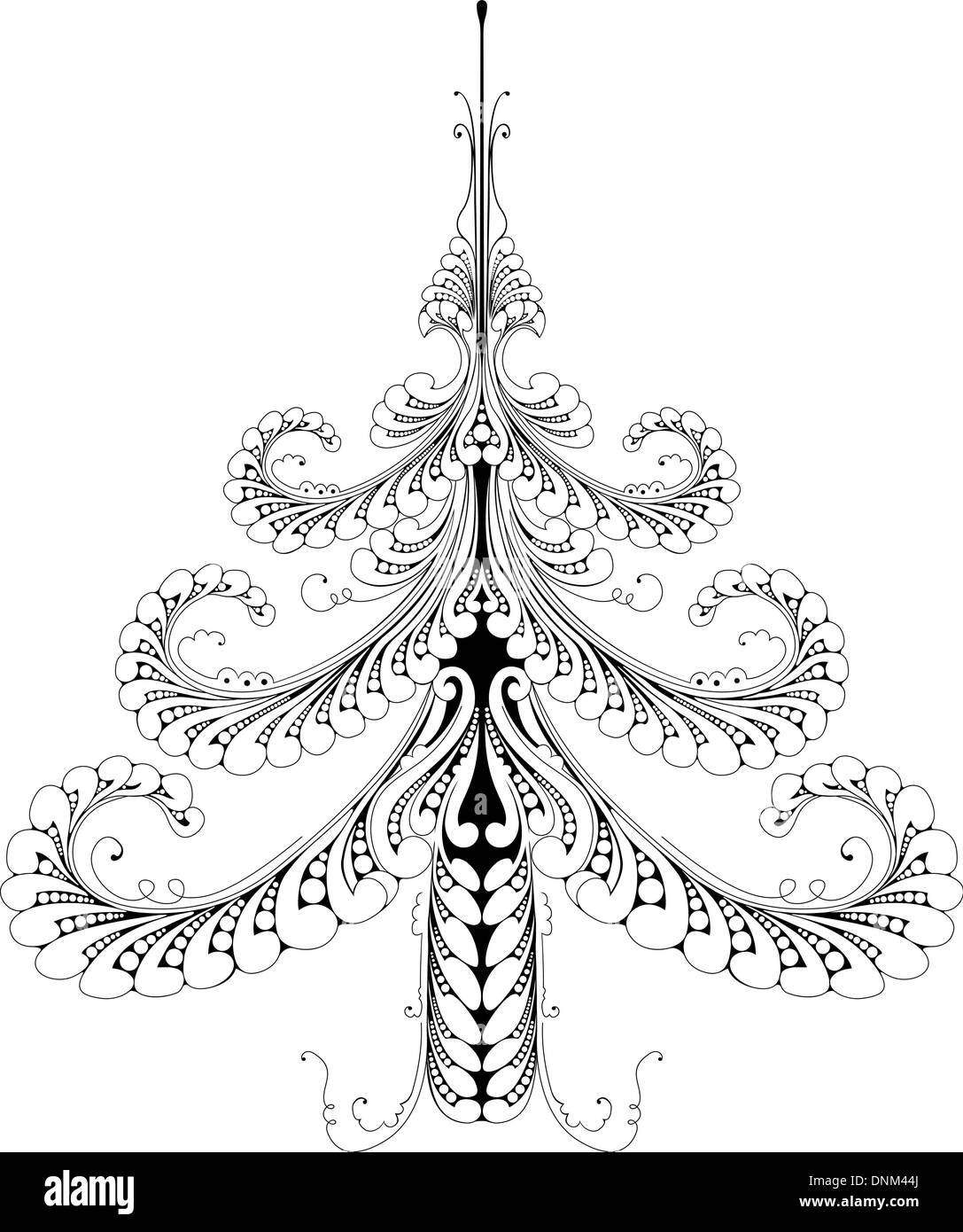 Illustrazione di una bella festa pattern astratti albero di Natale Illustrazione Vettoriale