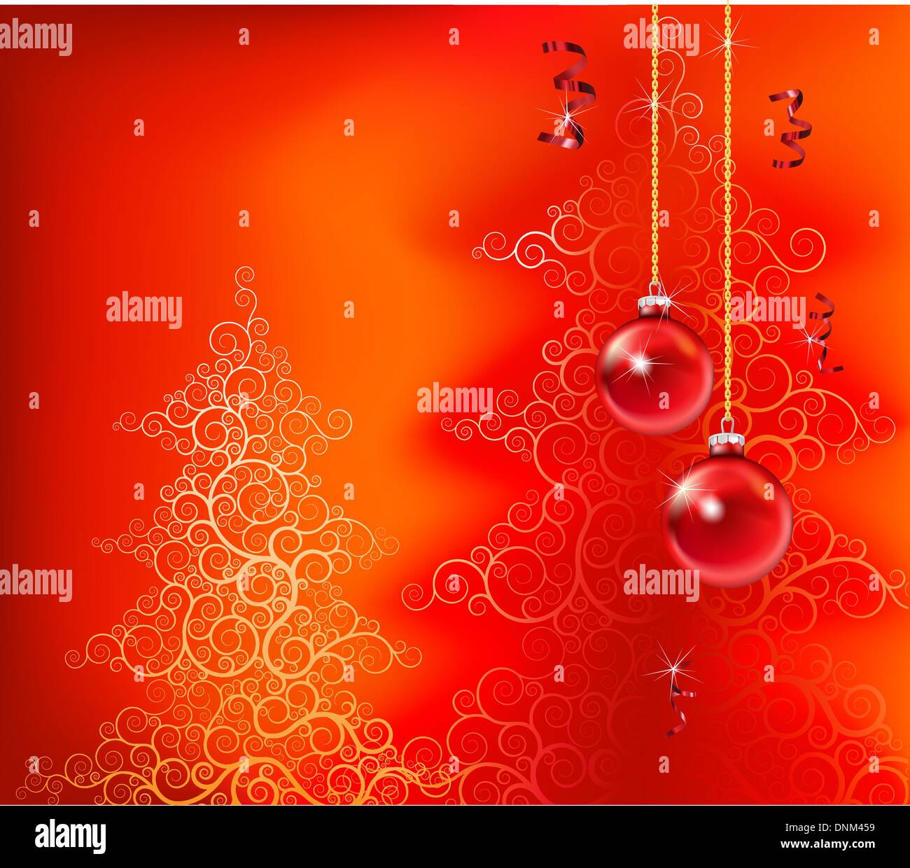 Splendido Natale design ispirato in rosso Illustrazione Vettoriale