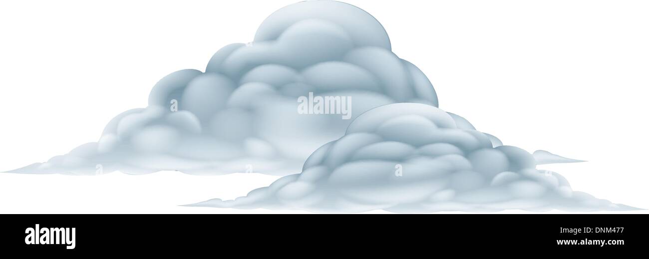 Una illustrazione di una grande coppia di soffice di nuvole Illustrazione Vettoriale