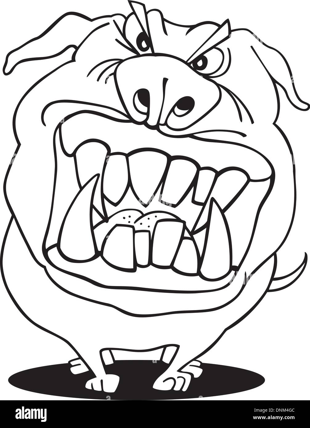 Illustrazione di Mad Dog per libro da colorare Illustrazione Vettoriale