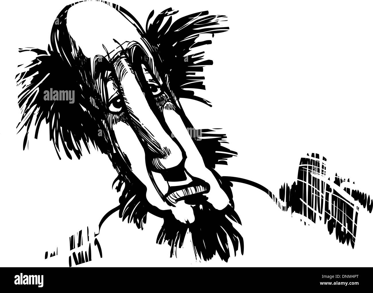 Disegno caricatura illustrazione di mezza età uomo Illustrazione Vettoriale