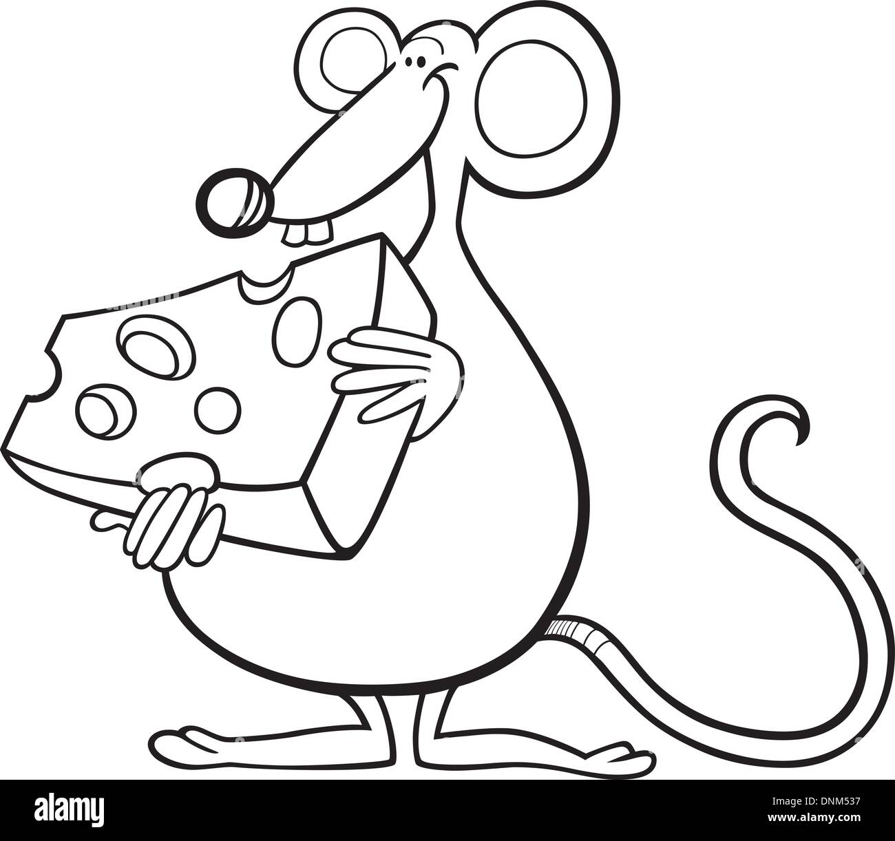 Illustrazione del topo con formaggio per un libro da colorare Immagine e  Vettoriale - Alamy