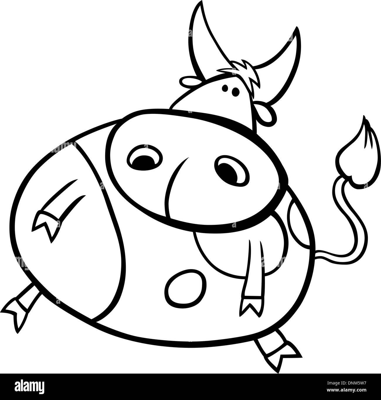 Cartoon illustrazione del toro segno zodiacale per libro da colorare Illustrazione Vettoriale