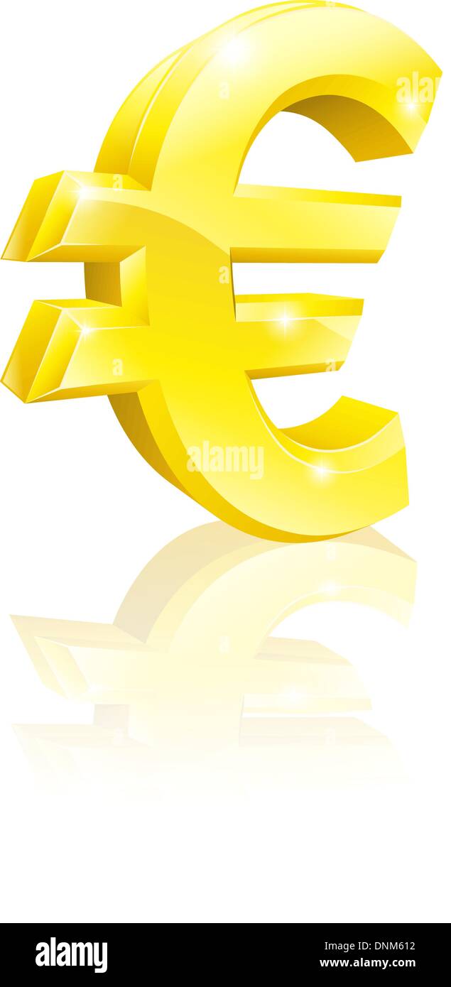 Illustrazione di un grande oro lucido valuta Euro segno Illustrazione Vettoriale