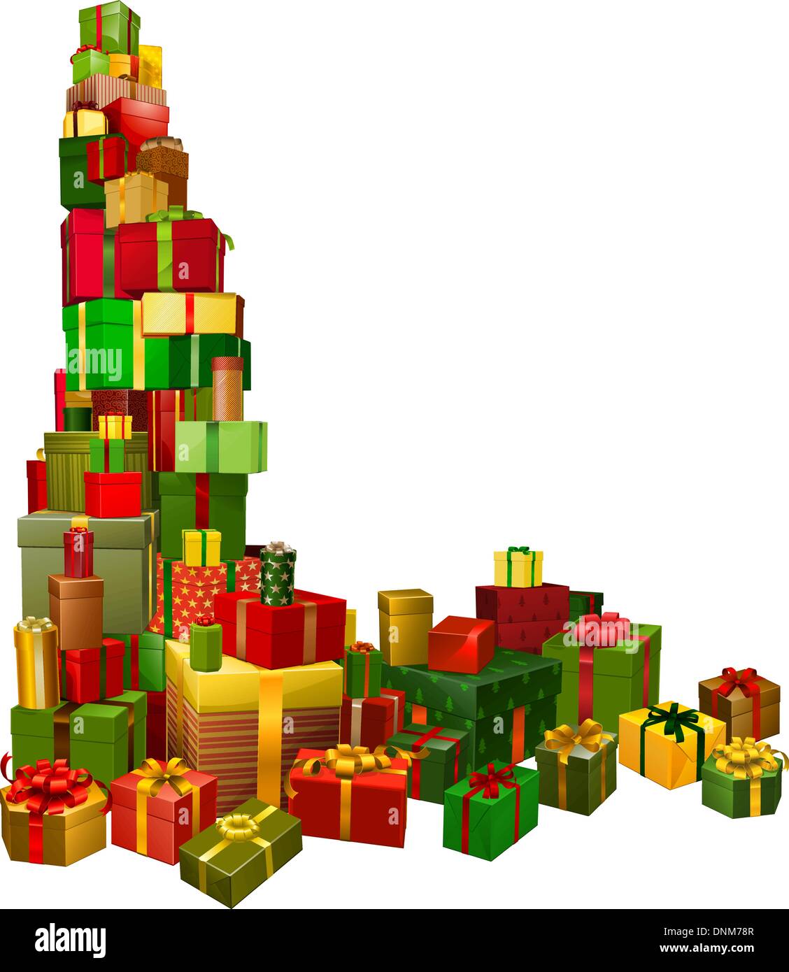Un angolo a forma di elemento di design di un sacco di regali di Natale Illustrazione Vettoriale