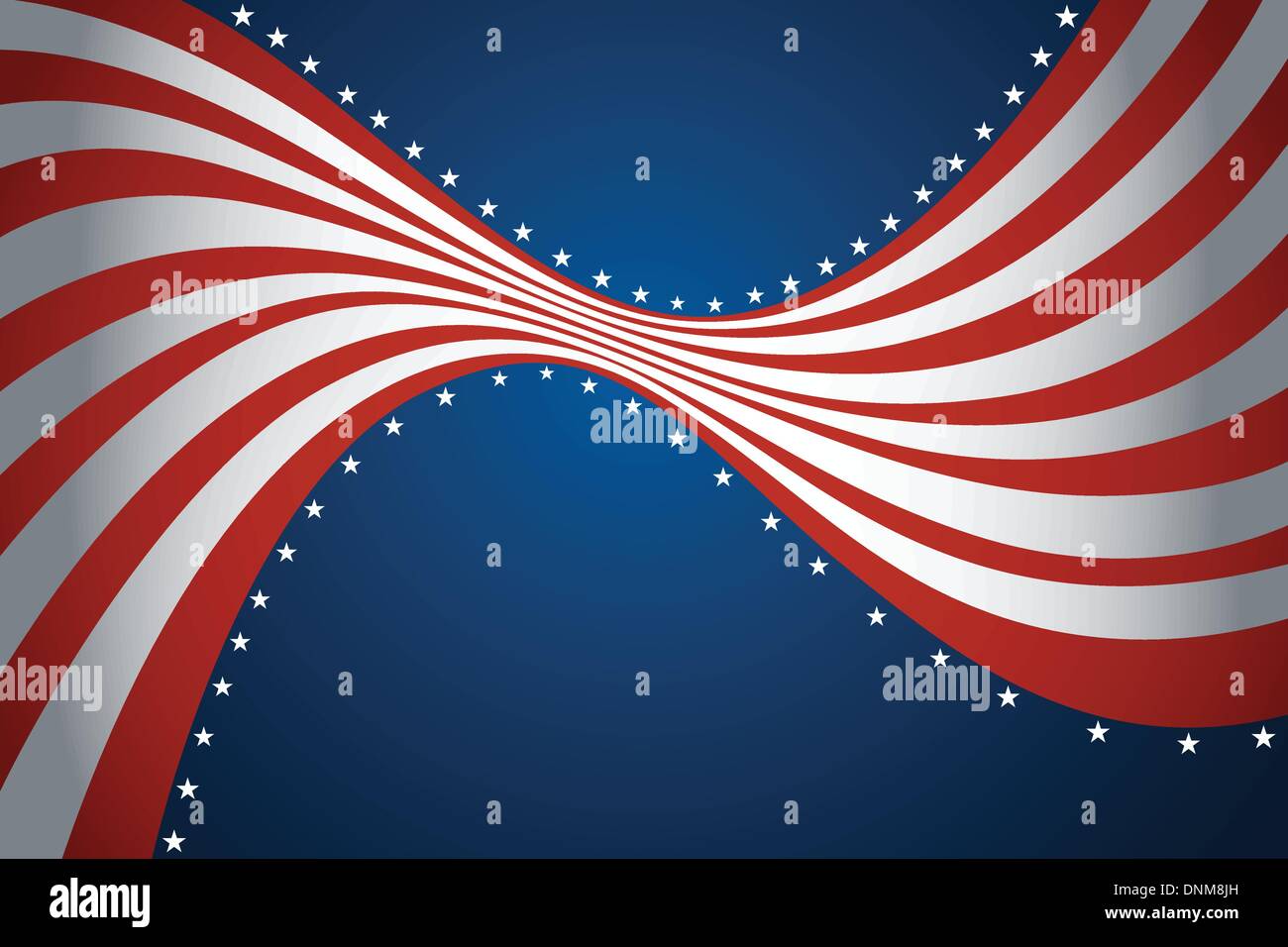 Una illustrazione di vettore di bandiera americana design di sfondo Illustrazione Vettoriale