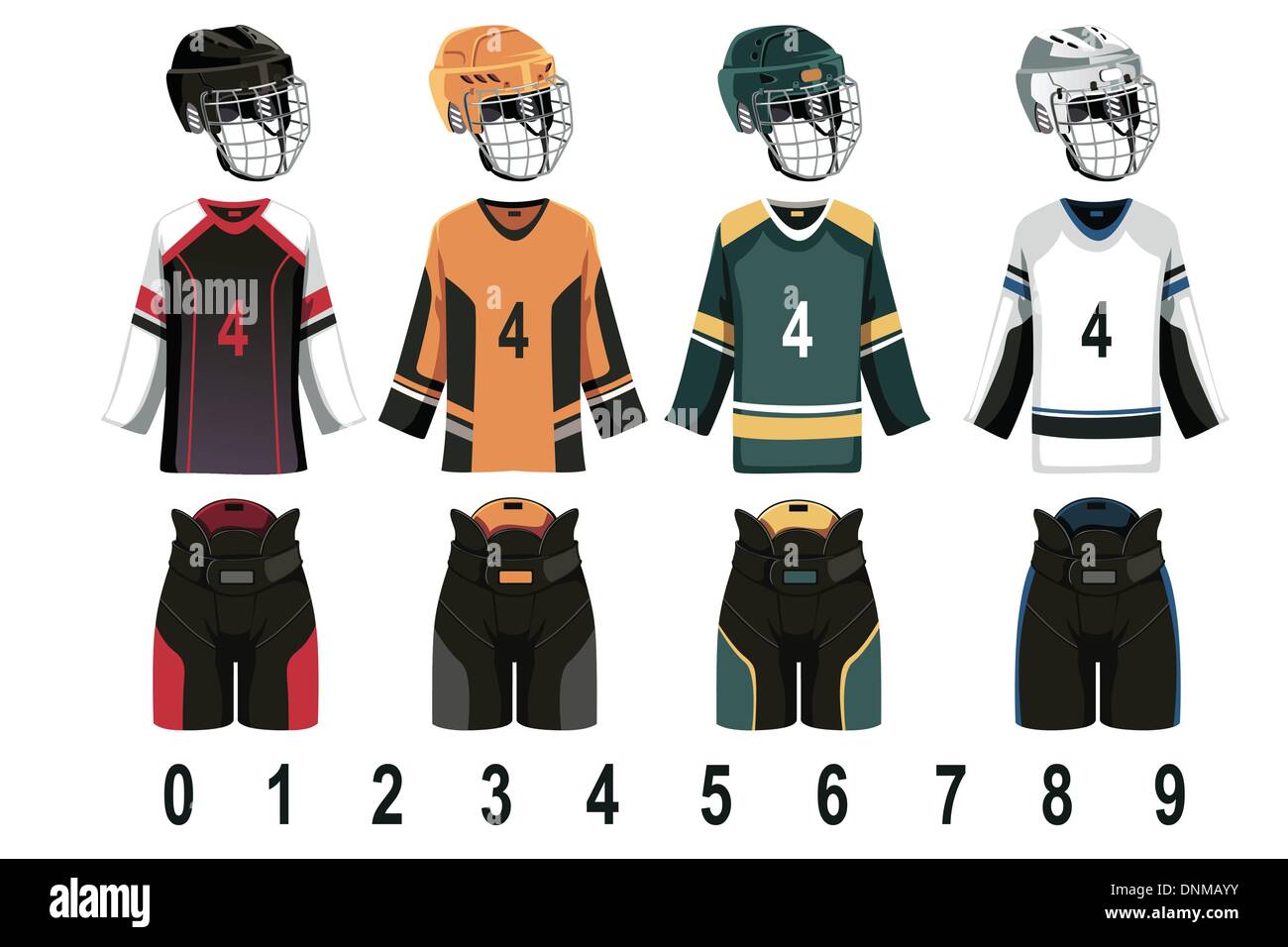 Una illustrazione vettoriale di hockey su ghiaccio jersey Illustrazione Vettoriale