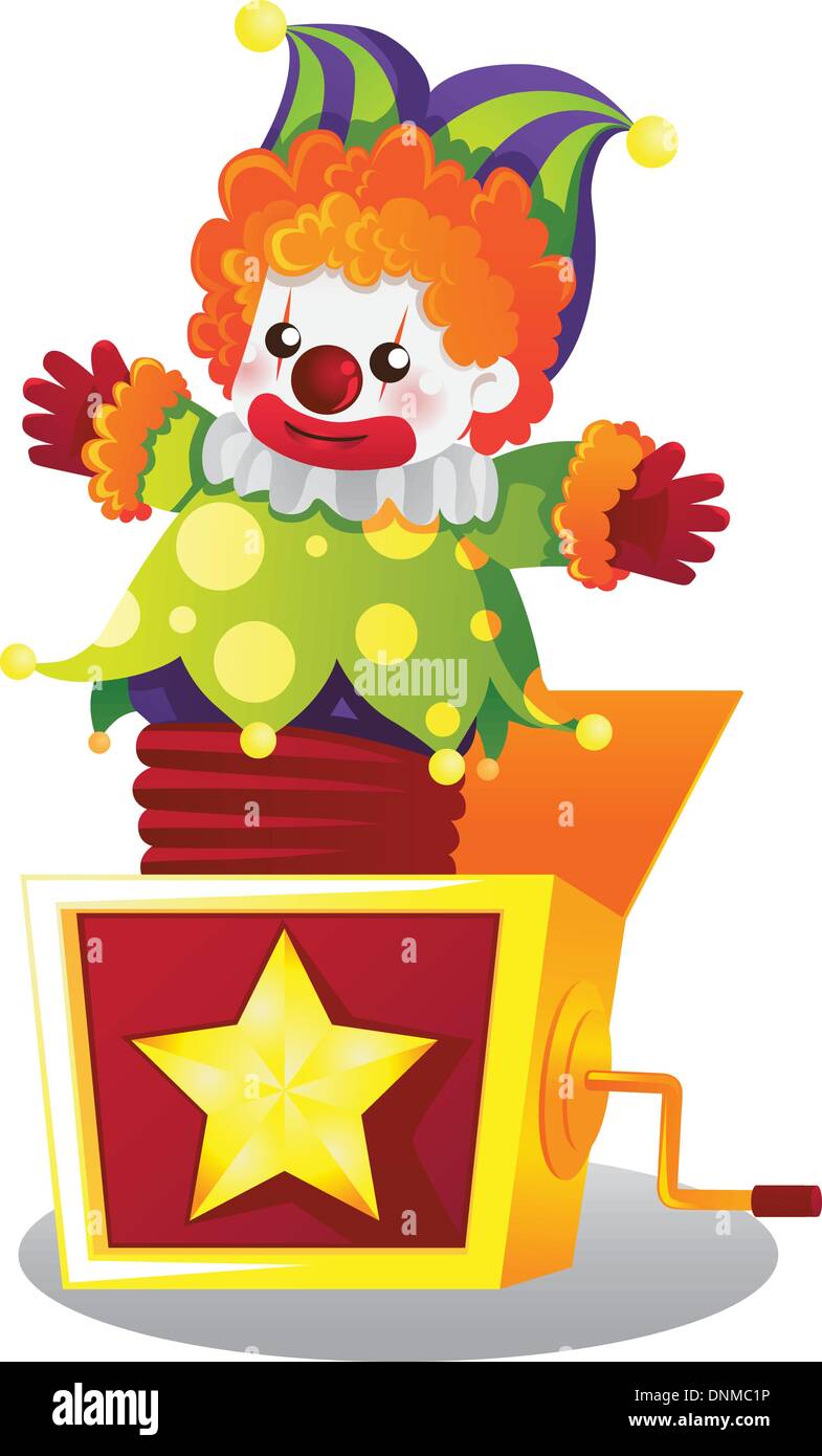 Una illustrazione vettoriale di Jack in the box Illustrazione Vettoriale