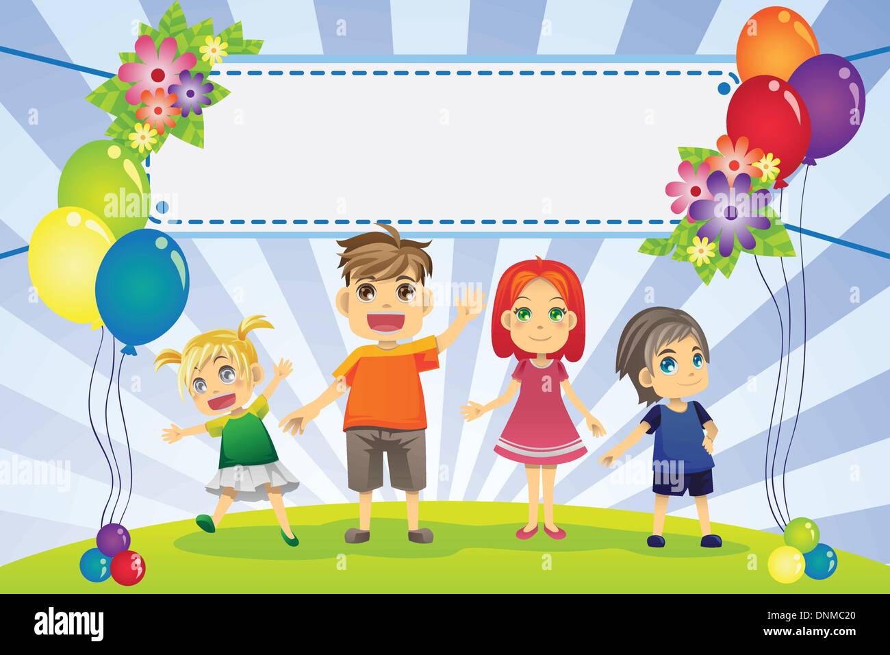 Una illustrazione vettoriale di divertimento famiglia banner Illustrazione Vettoriale