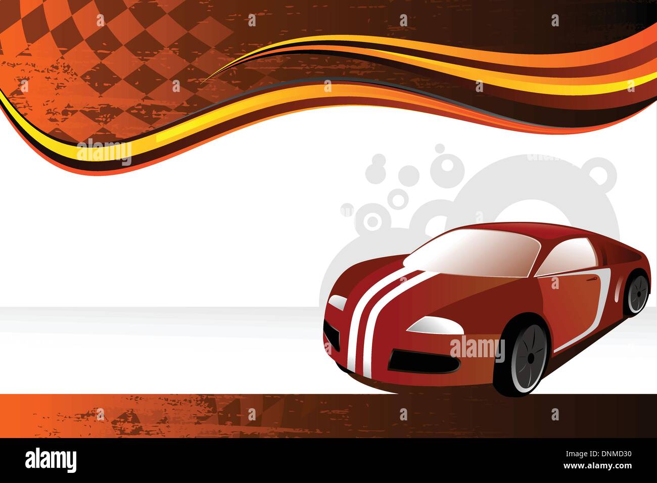 Una illustrazione vettoriale di un automobile o banner per auto Illustrazione Vettoriale