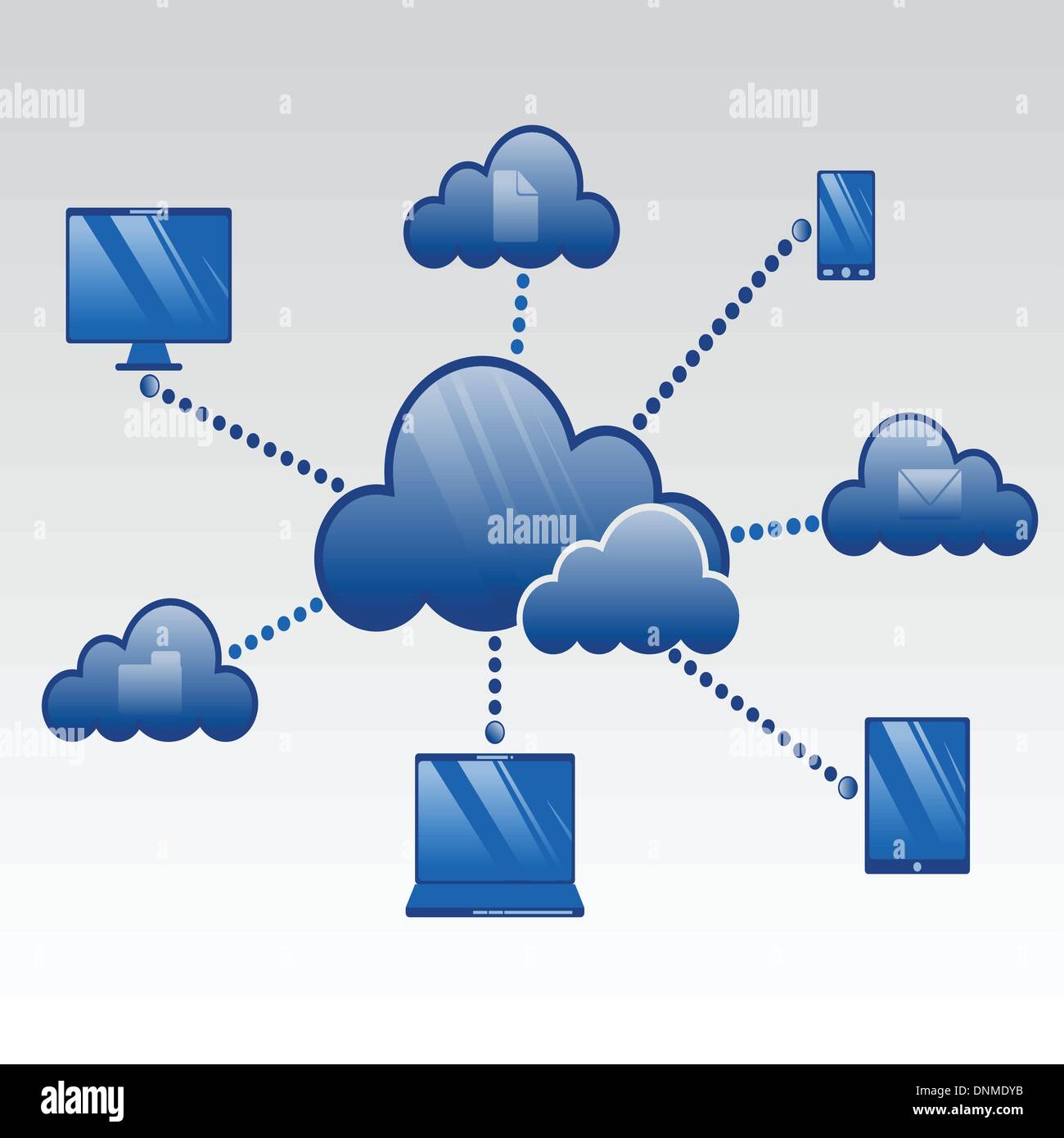 Una illustrazione vettoriale del cloud computing concept Illustrazione Vettoriale