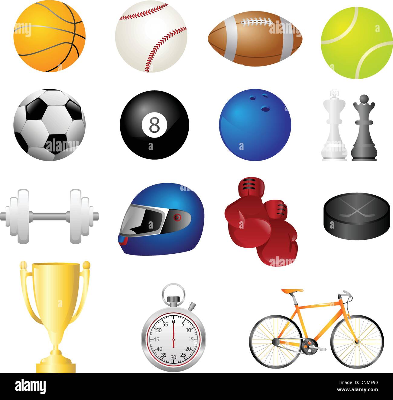 Una illustrazione vettoriale di diversi sport le icone degli elementi Illustrazione Vettoriale