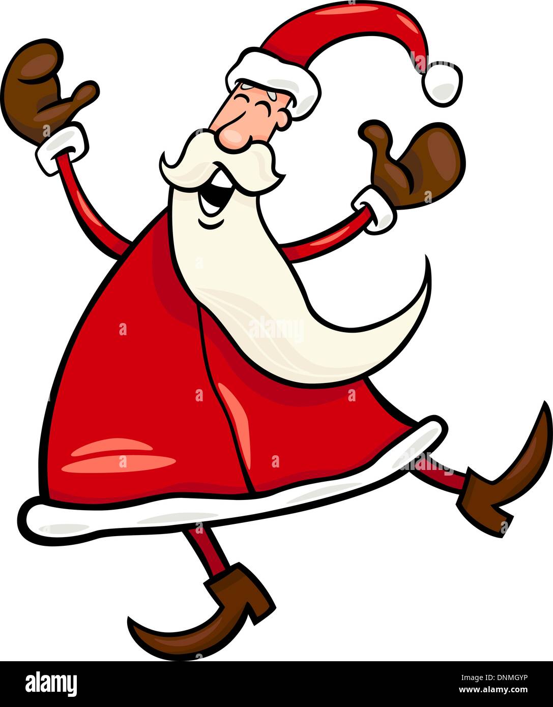 Cartoon illustrazione di Funny Christmas Santa Claus o Papa Noel Illustrazione Vettoriale