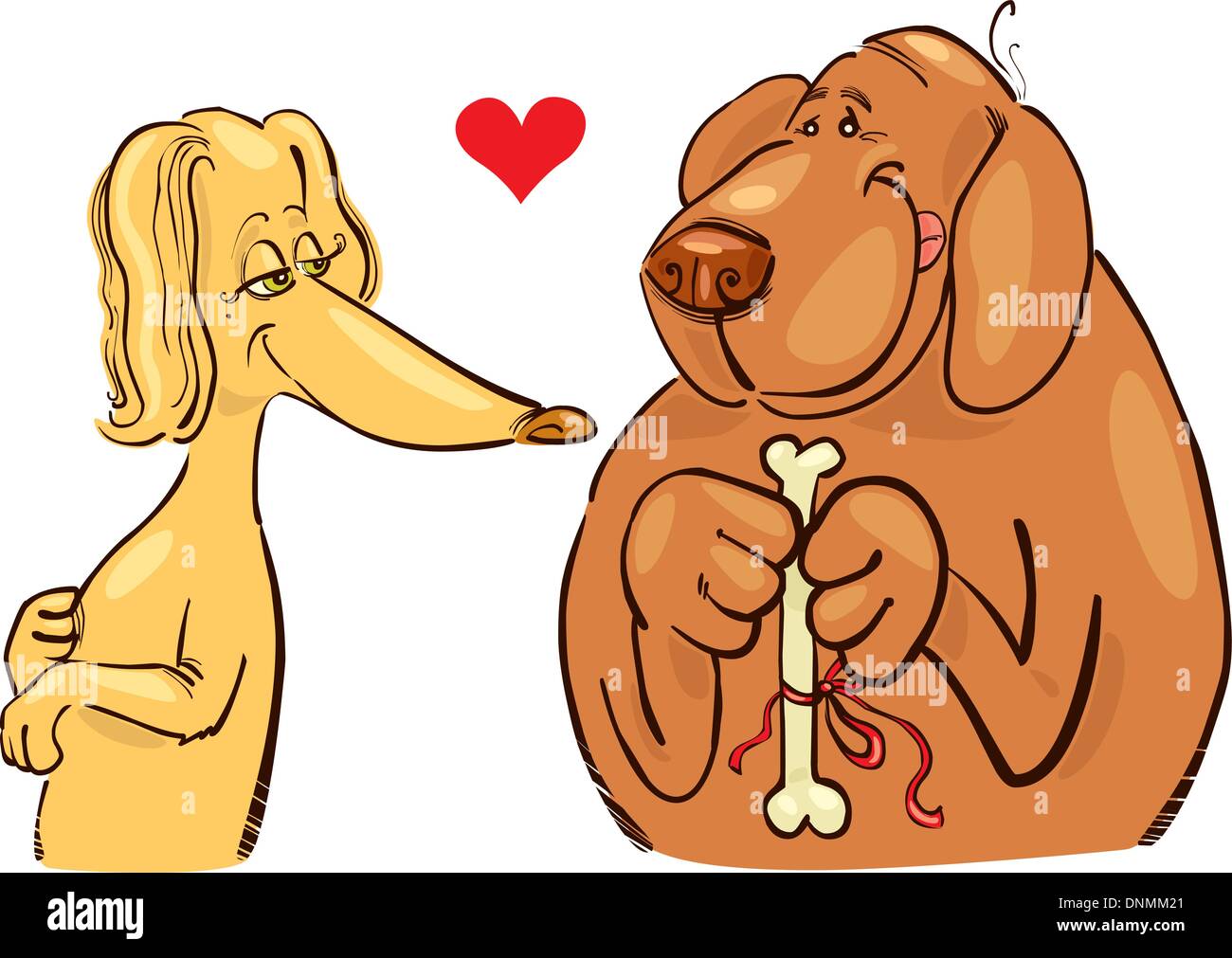 Illustrazione del fumetto di cani in amore Illustrazione Vettoriale