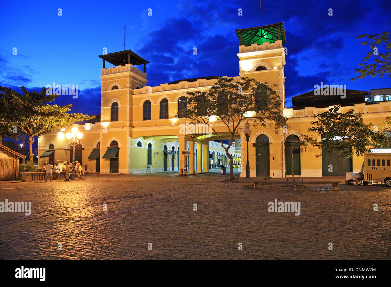 Il Brasile, Santa Catarina Florianópolis, comunali il Mercato Pubblico di notte Foto Stock