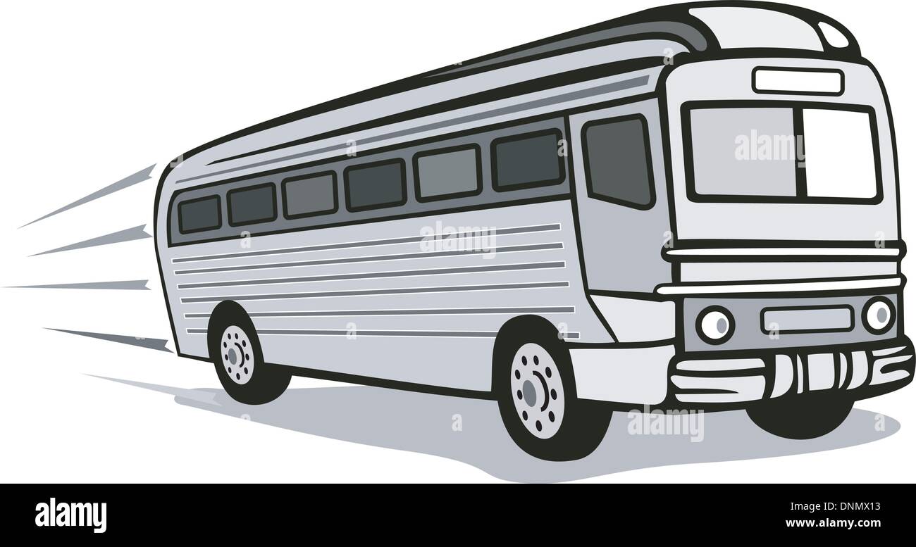 Illustrazione di un autobus navetta bus su sfondo isolato Illustrazione Vettoriale