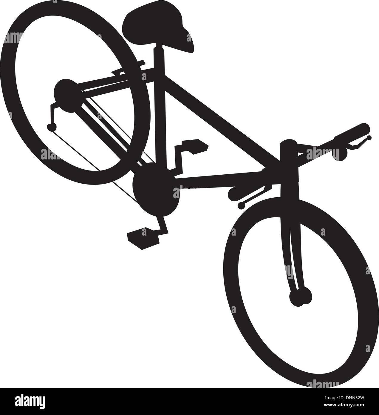Illustrazione di una bicicletta da corsa bike visto dall alto angolo fatto  in stile retrò isolato su sfondo bianco Immagine e Vettoriale - Alamy