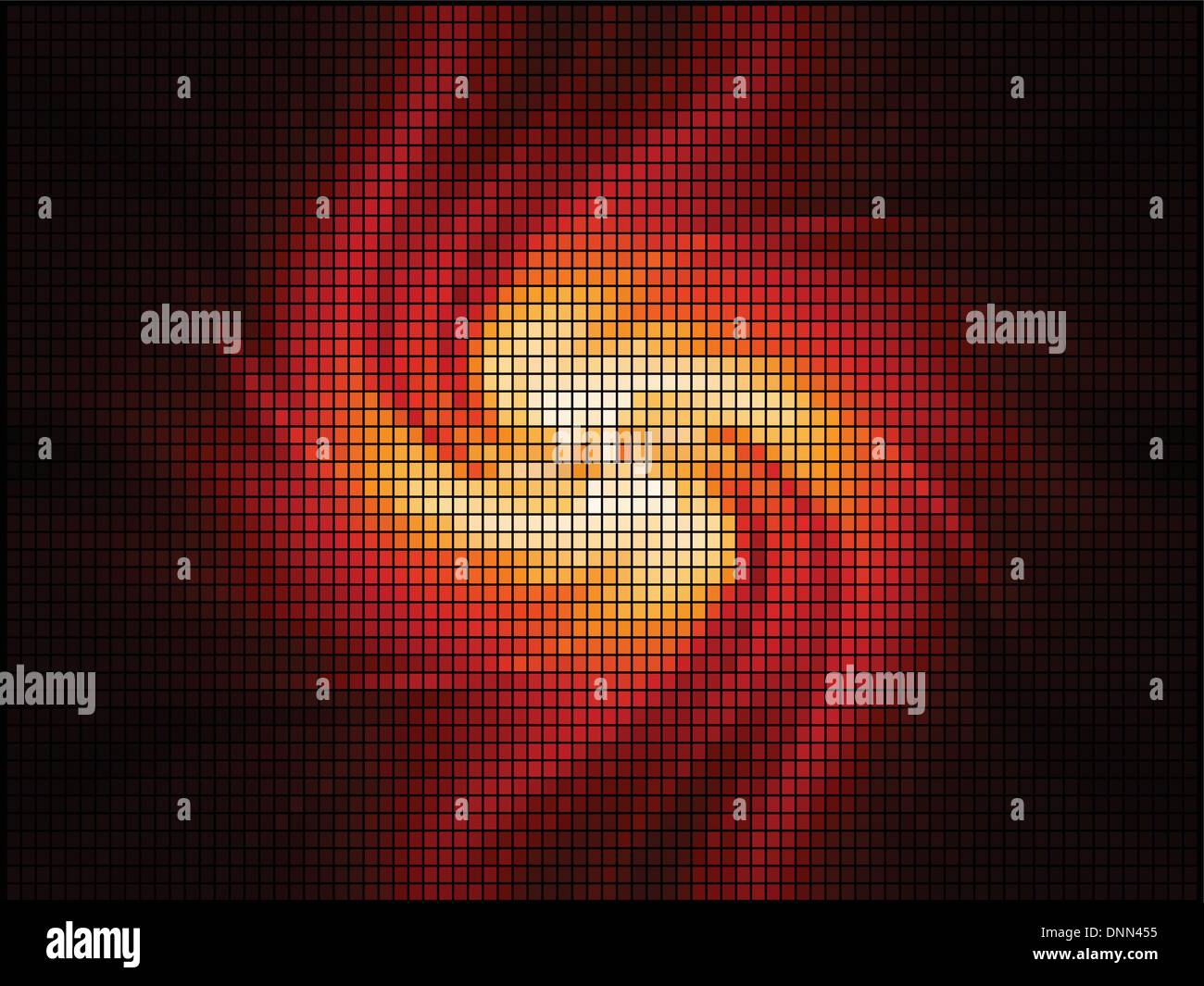 Abstract baclground mosaico con un tema di Fiery Illustrazione Vettoriale